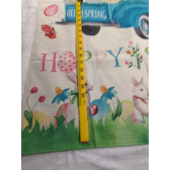 Happy Easter Spring Flag 28 X 39 Double Sided Outside Easter Eggs Bunny - Picture 3 of 3